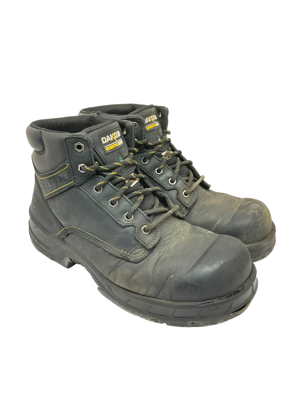DAKOTA Men's 6'' 877 STEEL TOE STEEL PLATE Work Boots Black Size 10M